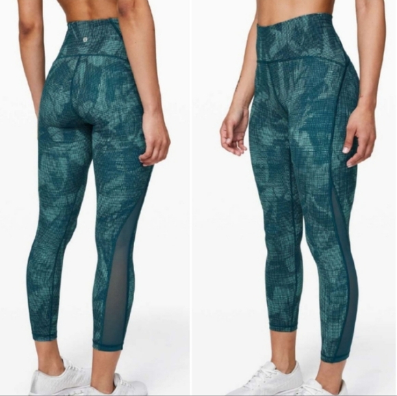 Lululemon Train Times Pant 25" Illusion Tidal Teal Bermuda Teal/ Bermuda Teal 10 - Picture 1 of 15